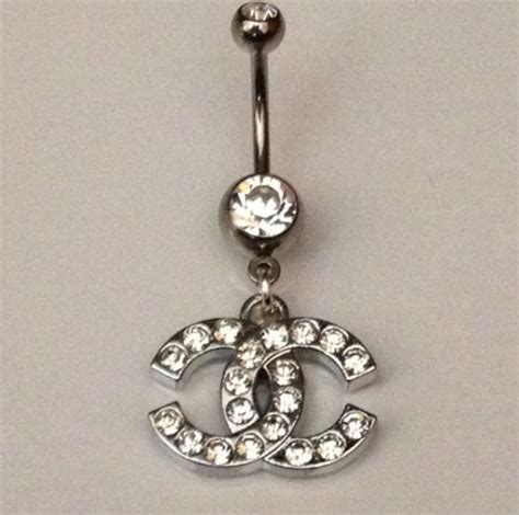 chanel belly piercing|Chanel Crystal Stone Belly Ring .